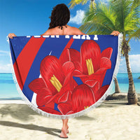 Custom Chile Lapageria Beach Blanket With Grunge Style - Wonder Print Shop