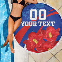 Custom Chile Lapageria Beach Blanket With Grunge Style - Wonder Print Shop