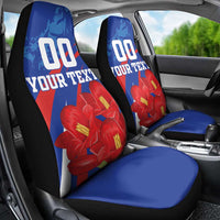 Custom Chile Lapageria Car Seat Cover With Grunge Style - Wonder Print Shop