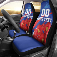 Custom Chile Lapageria Car Seat Cover With Grunge Style - Wonder Print Shop