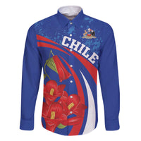 Custom Chile Lapageria Family Matching Off The Shoulder Long Sleeve Dress and Hawaiian Shirt With Grunge Style - Wonder Print Shop