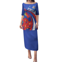 Custom Chile Lapageria Family Matching Puletasi and Hawaiian Shirt With Grunge Style - Wonder Print Shop