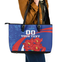 Custom Chile Lapageria Leather Tote Bag With Grunge Style - Wonder Print Shop