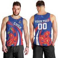 Custom Chile Lapageria Men Tank Top With Grunge Style - Wonder Print Shop