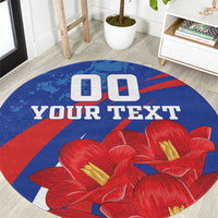 Custom Chile Lapageria Round Carpet With Grunge Style