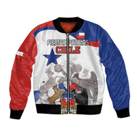 Custom Fiestas Patrias Chile Bomber Jacket Coat Of Arms - Wonder Print Shop