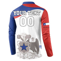 Custom Fiestas Patrias Chile Button Sweatshirt Coat Of Arms - Wonder Print Shop