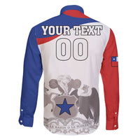 Custom Fiestas Patrias Chile Family Matching Off The Shoulder Long Sleeve Dress and Hawaiian Shirt Coat Of Arms - Wonder Print Shop