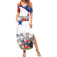 Custom Fiestas Patrias Chile Family Matching Summer Maxi Dress and Hawaiian Shirt Coat Of Arms - Wonder Print Shop