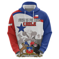Custom Fiestas Patrias Chile Hoodie Coat Of Arms - Wonder Print Shop