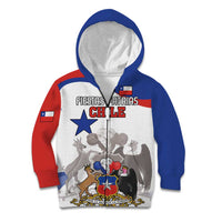 Custom Fiestas Patrias Chile Kid Hoodie Coat Of Arms - Wonder Print Shop