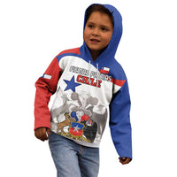 Custom Fiestas Patrias Chile Kid Hoodie Coat Of Arms - Wonder Print Shop