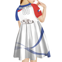 Custom Fiestas Patrias Chile Kid Short Sleeve Dress Coat Of Arms - Wonder Print Shop