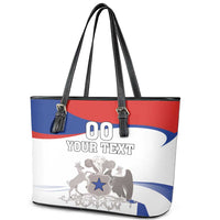 Custom Fiestas Patrias Chile Leather Tote Bag Coat Of Arms - Wonder Print Shop