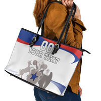 Custom Fiestas Patrias Chile Leather Tote Bag Coat Of Arms - Wonder Print Shop