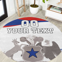 Custom Fiestas Patrias Chile Round Carpet Coat Of Arms