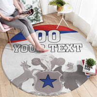 Custom Fiestas Patrias Chile Round Carpet Coat Of Arms