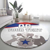 Custom Fiestas Patrias Chile Round Carpet Coat Of Arms