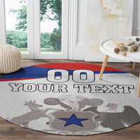 Custom Fiestas Patrias Chile Round Carpet Coat Of Arms