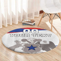 Custom Fiestas Patrias Chile Round Carpet Coat Of Arms