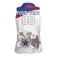 Custom Fiestas Patrias Chile Women Sleeveless Polo Shirt Coat Of Arms - Wonder Print Shop
