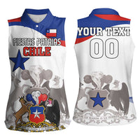 Custom Fiestas Patrias Chile Women Sleeveless Polo Shirt Coat Of Arms - Wonder Print Shop