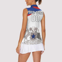 Custom Fiestas Patrias Chile Women Sleeveless Polo Shirt Coat Of Arms - Wonder Print Shop