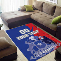 Custom Chile Independence Day Area Rug Lapageria Flower With Coat Of Arms - Wonder Print Shop