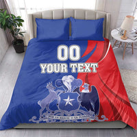 Custom Chile Independence Day Bedding Set Lapageria Flower With Coat Of Arms - Wonder Print Shop