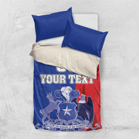 Custom Chile Independence Day Bedding Set Lapageria Flower With Coat Of Arms - Wonder Print Shop