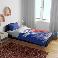 Custom Chile Independence Day Bedding Set Lapageria Flower With Coat Of Arms - Wonder Print Shop