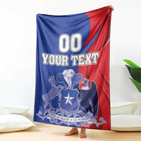 Custom Chile Independence Day Blanket Lapageria Flower With Coat Of Arms