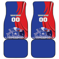 Custom Chile Independence Day Car Mats Lapageria Flower With Coat Of Arms - Wonder Print Shop