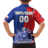 Custom Chile Independence Day Kid Hawaiian Shirt Lapageria Flower With Coat Of Arms - Wonder Print Shop