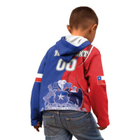 Custom Chile Independence Day Kid Hoodie Lapageria Flower With Coat Of Arms - Wonder Print Shop