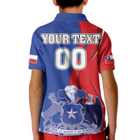 Custom Chile Independence Day Kid Polo Shirt Lapageria Flower With Coat Of Arms - Wonder Print Shop