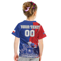 Custom Chile Independence Day Kid T Shirt Lapageria Flower With Coat Of Arms - Wonder Print Shop