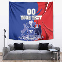 Custom Chile Independence Day Tapestry Lapageria Flower With Coat Of Arms - Wonder Print Shop