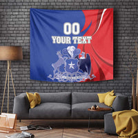 Custom Chile Independence Day Tapestry Lapageria Flower With Coat Of Arms - Wonder Print Shop