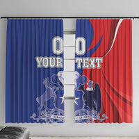 Custom Chile Independence Day Window Curtain Lapageria Flower With Coat Of Arms - Wonder Print Shop