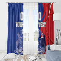 Custom Chile Independence Day Window Curtain Lapageria Flower With Coat Of Arms - Wonder Print Shop