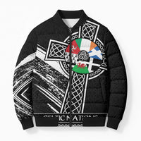 Cross Celtic Nations Bomber Puffer Jacket Six Celtic Countries Grunge Style - Wonder Print Shop