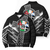 Cross Celtic Nations Bomber Puffer Jacket Six Celtic Countries Grunge Style - Wonder Print Shop