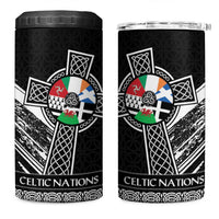Cross Celtic Nations 4 in 1 Can Cooler Tumbler Six Celtic Countries Grunge Style - Wonder Print Shop