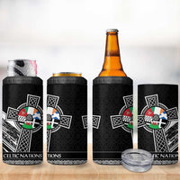 Cross Celtic Nations 4 in 1 Can Cooler Tumbler Six Celtic Countries Grunge Style - Wonder Print Shop