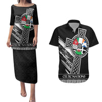 Cross Celtic Nations Couples Matching Puletasi and Hawaiian Shirt Six Celtic Countries Grunge Style - Wonder Print Shop
