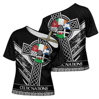 Cross Celtic Nations Cross Shoulder Shirt Six Celtic Countries Grunge Style - Wonder Print Shop