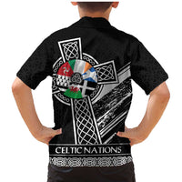 Cross Celtic Nations Family Matching Mermaid Dress and Hawaiian Shirt Six Celtic Countries Grunge Style - Wonder Print Shop