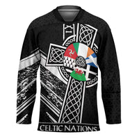Cross Celtic Nations Hockey Jersey Six Celtic Countries Grunge Style - Wonder Print Shop