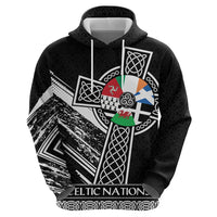 Cross Celtic Nations Hoodie Six Celtic Countries Grunge Style - Wonder Print Shop